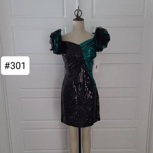 80's/90's Vintage Short Sequins Prom Dress